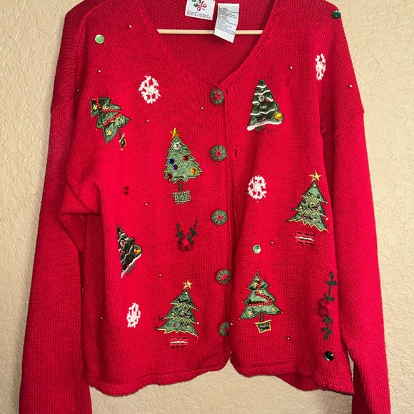 Festive Red Christmas Cardigan - Picture 1 of 10